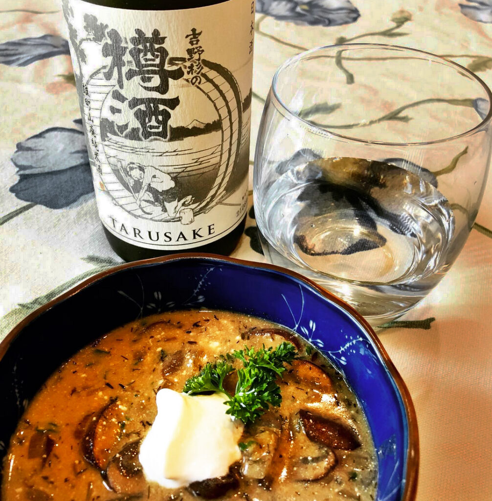 Hungarian Mushroom soup with Taruzake Yamahai Junmai